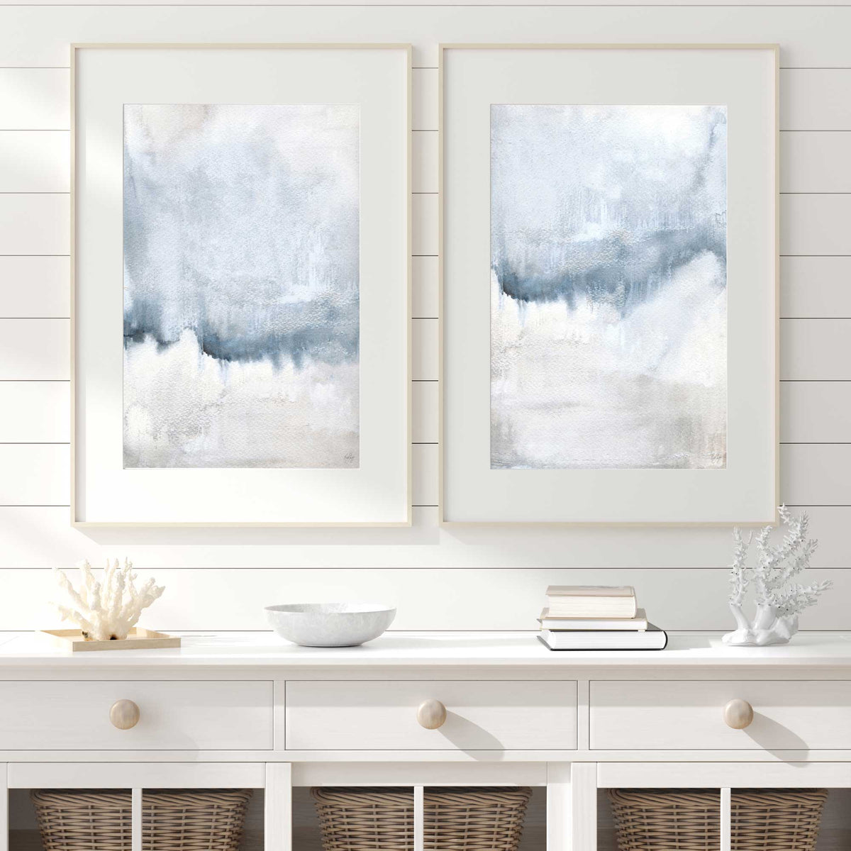 Abstract Seascape Wall Art Print - Set of 2