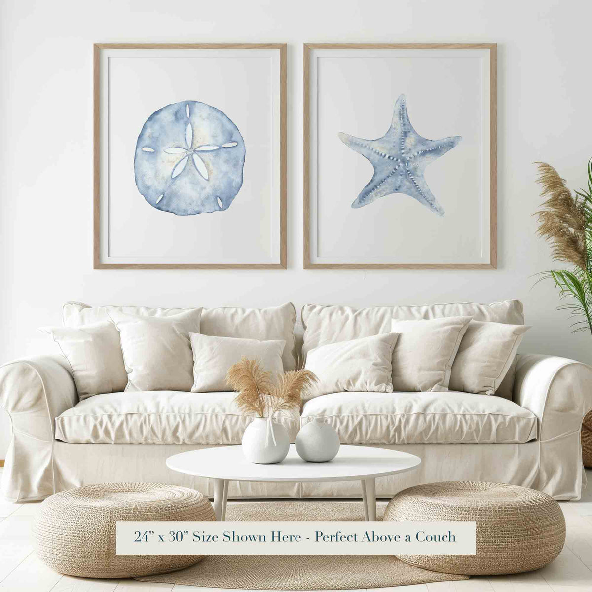 Coastal Wall Art | Starfish &amp; Sand Dollar Print Set