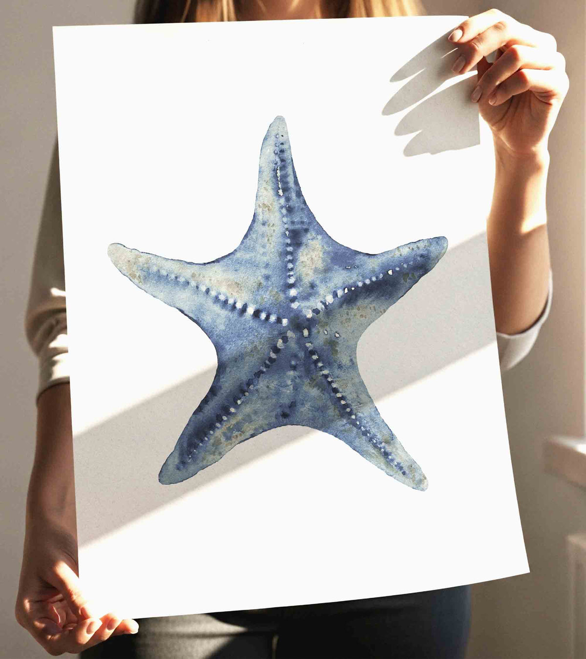 Navy Blue &amp; Beige Coastal Wall Art Set