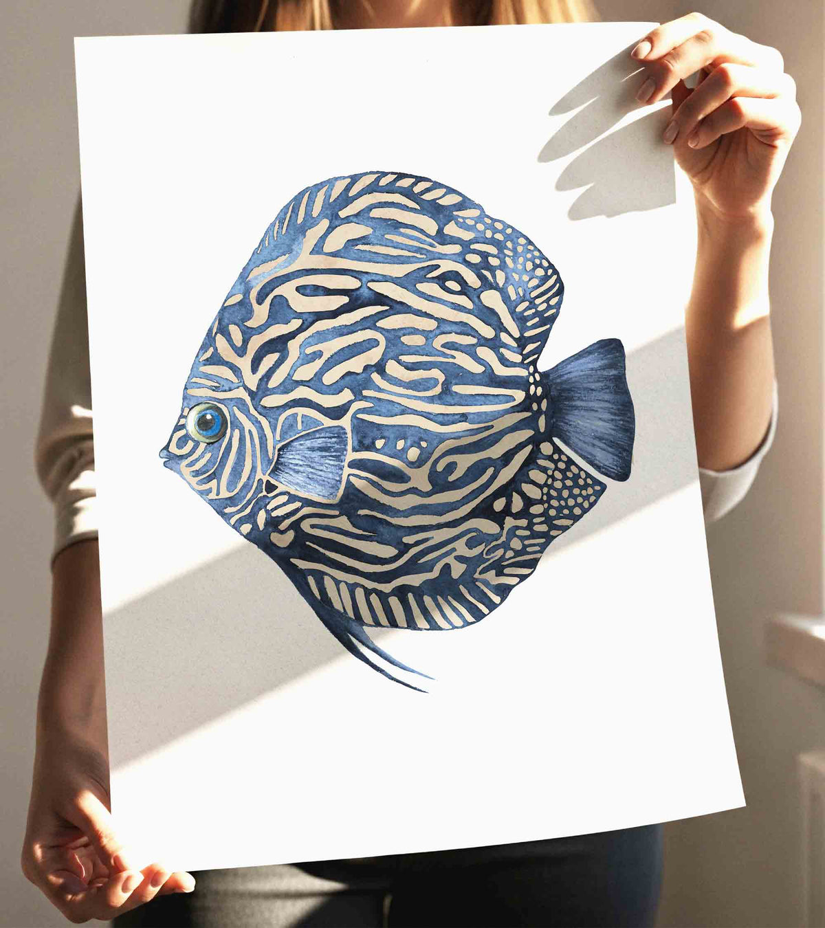 Navy Blue &amp; Beige Coastal Wall Art Set