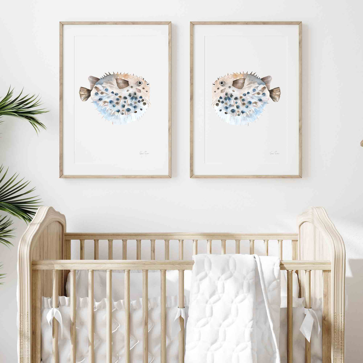 Tropical Puffer Fish Set of 2 Prints