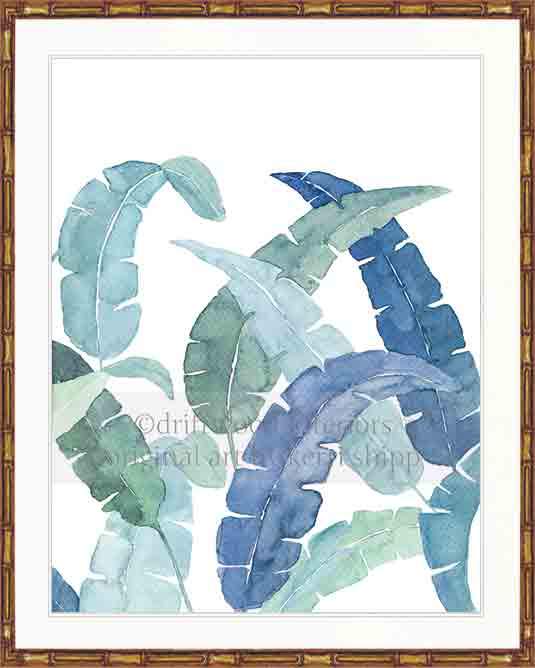 Banana Palm Leaf IV in Blue