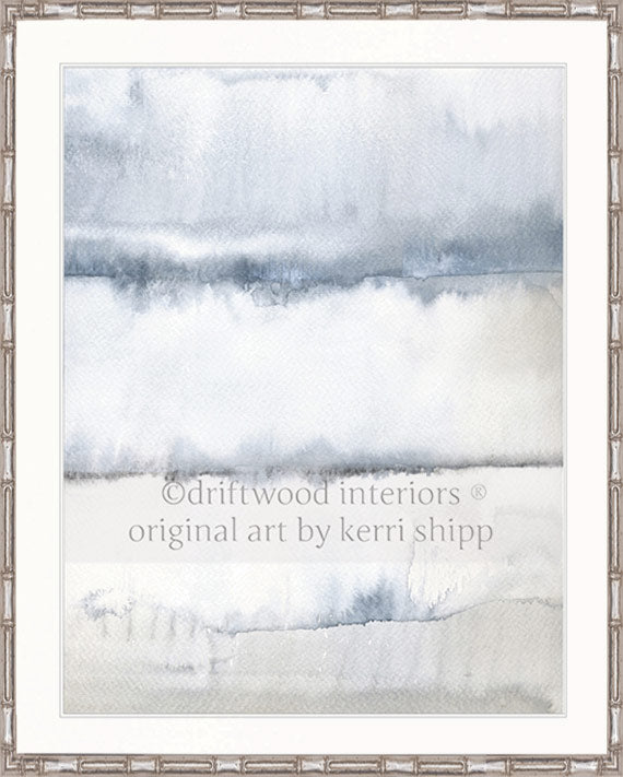 Designer Boys Art - After the Rain I Abstract Wall Art Print in silver bamboo frame  by Kerri Shipp 