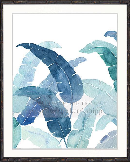 Banana Palm Leaf IV in Blue - Driftwood Interiors