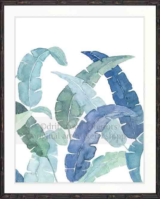 Banana Palm Leaf IV in Blue