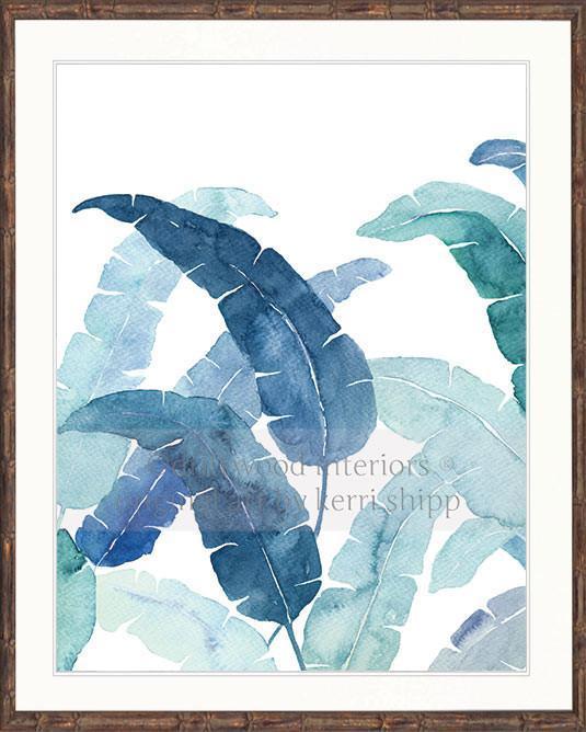 Banana Palm Leaf IV in Blue - Driftwood Interiors
