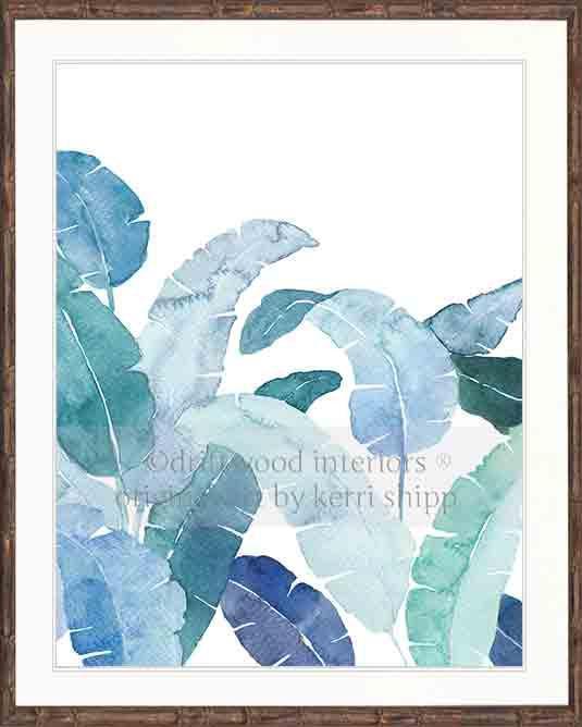 Banana Palm Leaf V in Blue - Driftwood Interiors