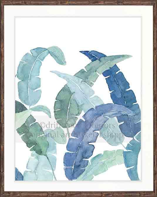 Banana Palm Leaf VI in Blue - Driftwood Interiors