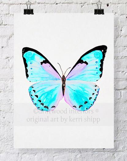 Butterfly in Aqua - "Petit Papillon" - Driftwood Interiors