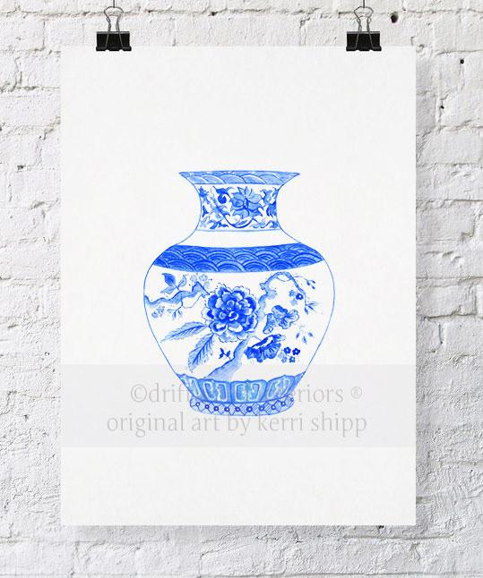 China Blue Vase - Driftwood Interiors