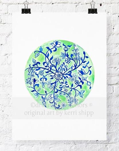 Chinoiserie Plate in Green - Driftwood Interiors