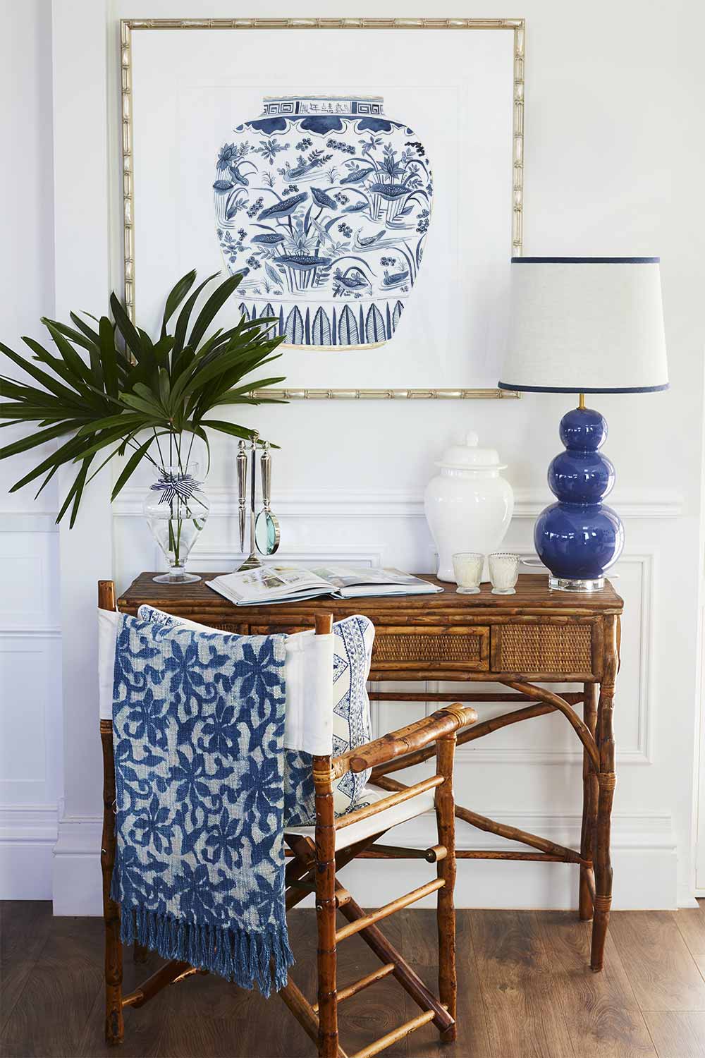 Ginger Jar III in Denim Blue