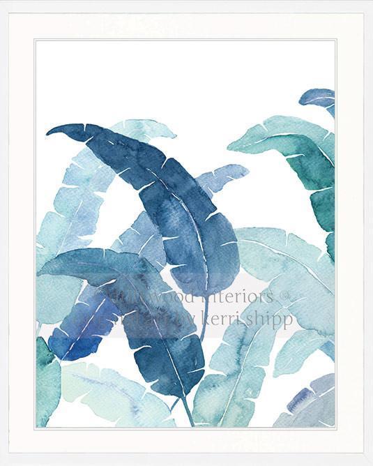 Banana Palm Leaf IV in Blue - Driftwood Interiors