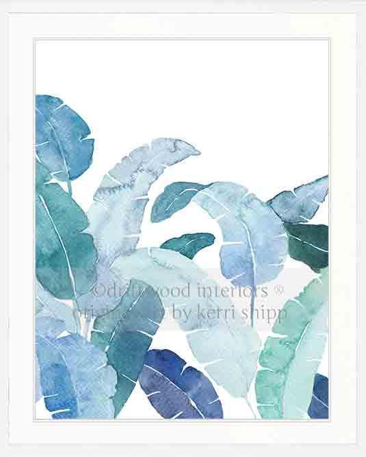 Banana Palm Leaf V in Blue - Driftwood Interiors