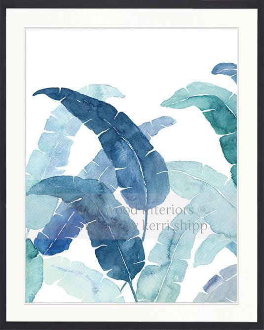 Banana Palm Leaf IV in Blue - Driftwood Interiors