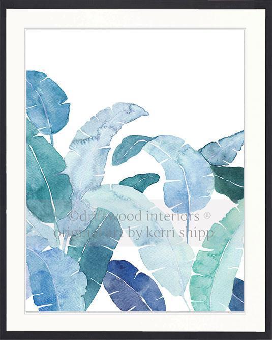 Banana Palm Leaf V in Blue - Driftwood Interiors