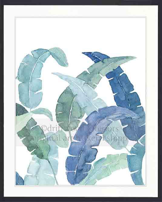 Banana Palm Leaf IV in Blue