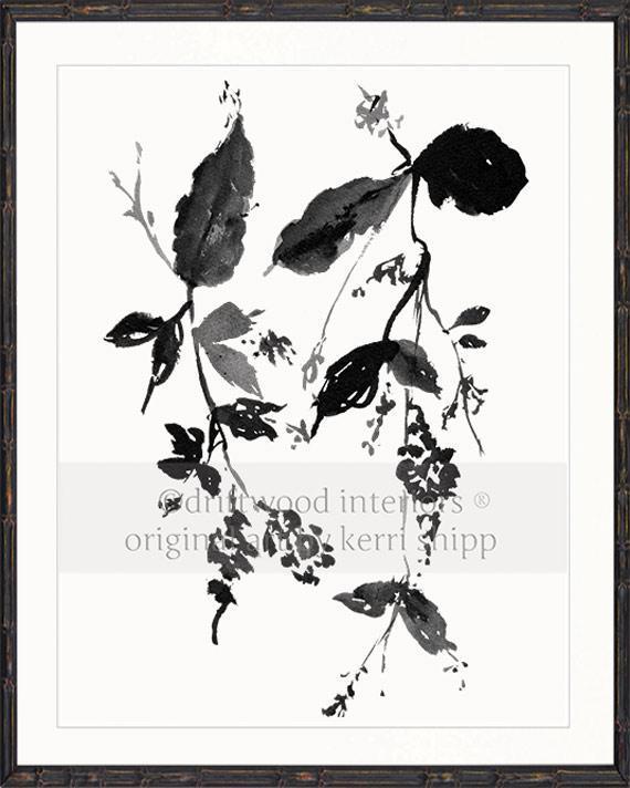 Black and White Floral Print | Monochrome Floral I - Driftwood Interiors