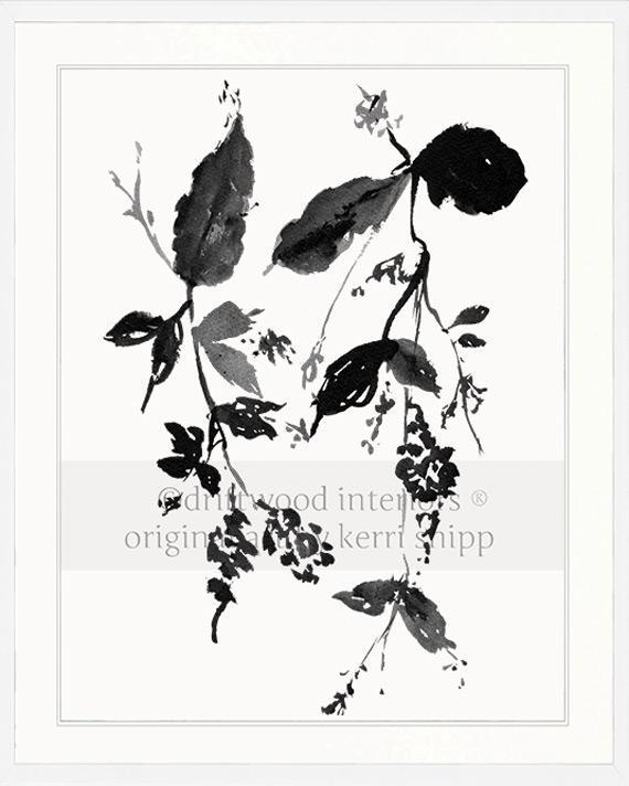 Black and White Floral Print | Monochrome Floral I - Driftwood Interiors