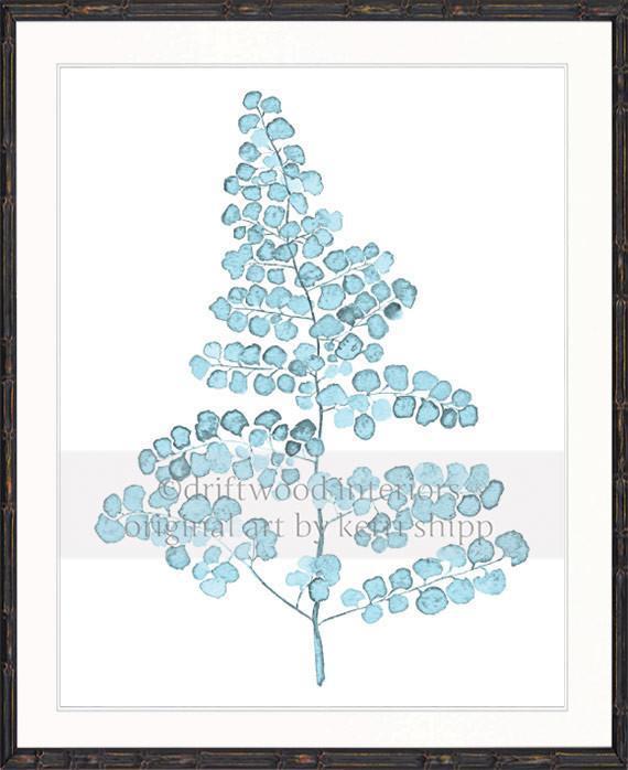 Pale Blue Foliage III - Driftwood Interiors