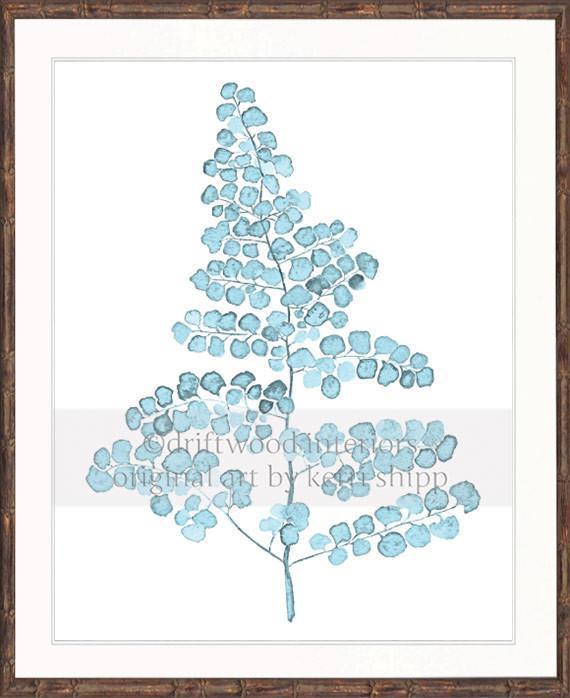 Pale Blue Foliage III - Driftwood Interiors