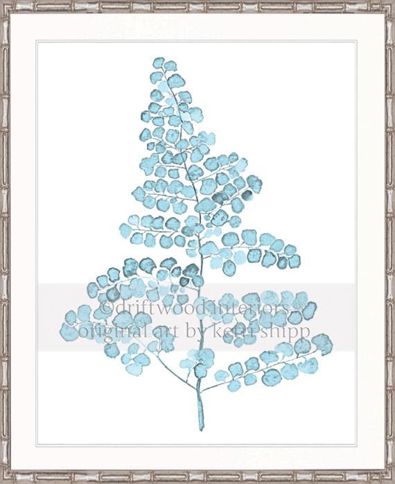 Pale Blue Foliage III - Driftwood Interiors