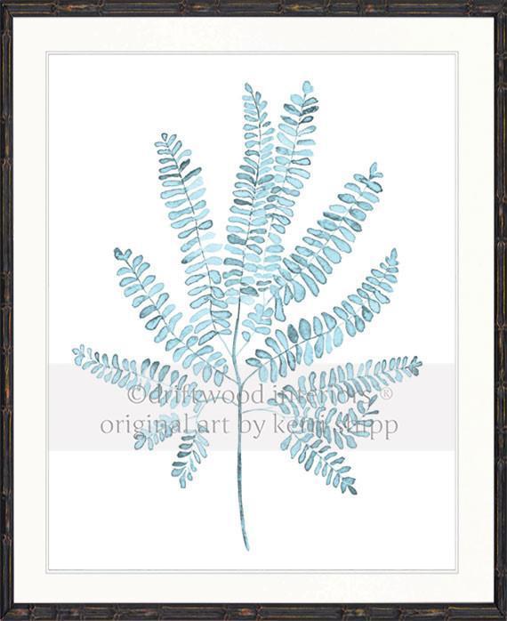 Pale Blue Foliage I - Driftwood Interiors
