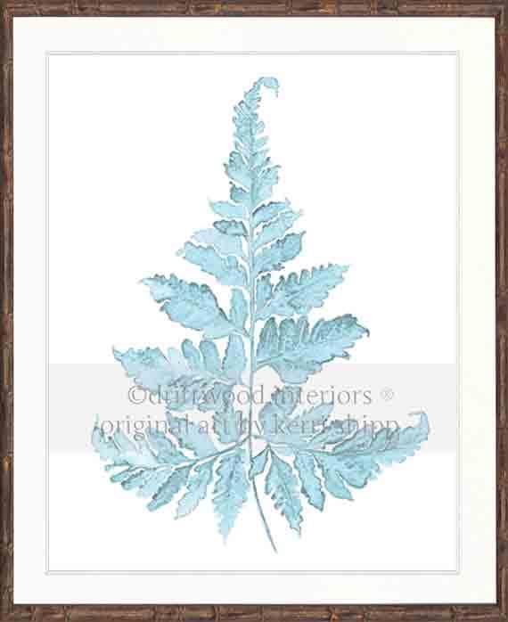 Pale Blue Foliage II - Driftwood Interiors