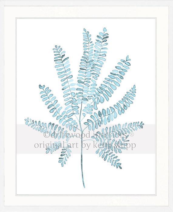 Pale Blue Foliage I - Driftwood Interiors