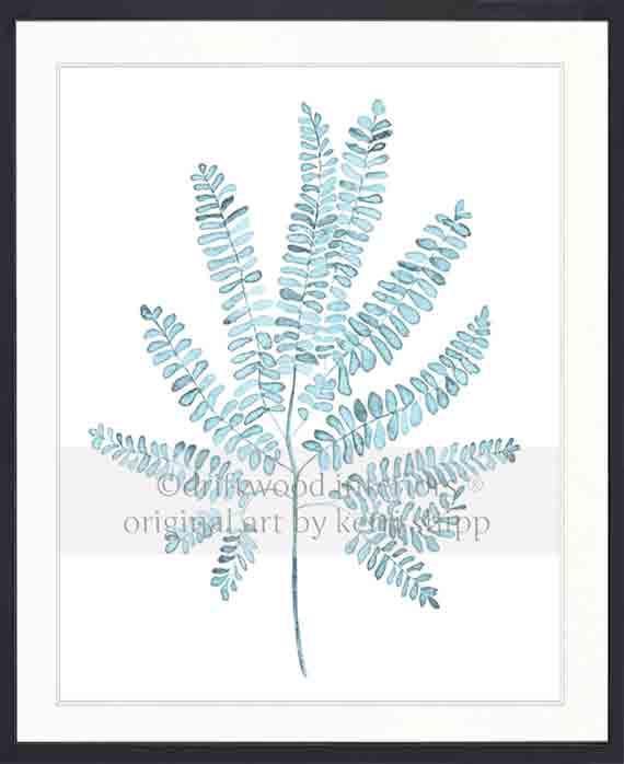 Pale Blue Foliage I - Driftwood Interiors