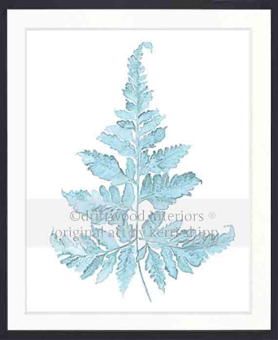 Pale Blue Foliage II - Driftwood Interiors