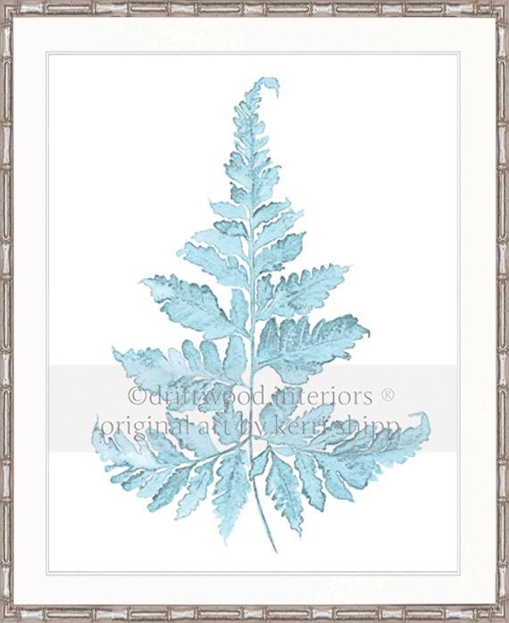 Pale Blue Foliage II - Driftwood Interiors