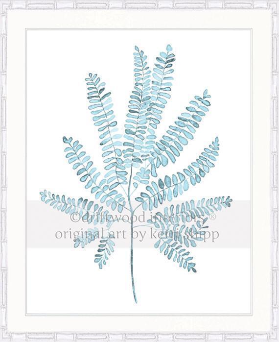 Pale Blue Foliage I - Driftwood Interiors