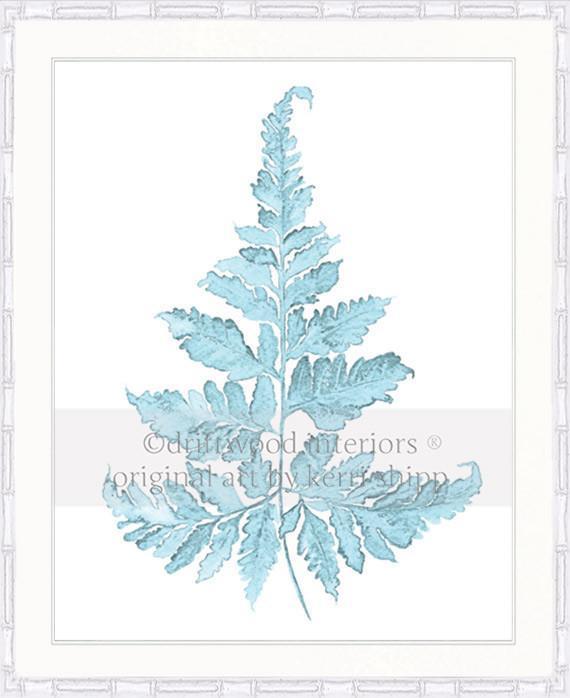 Pale Blue Foliage II - Driftwood Interiors