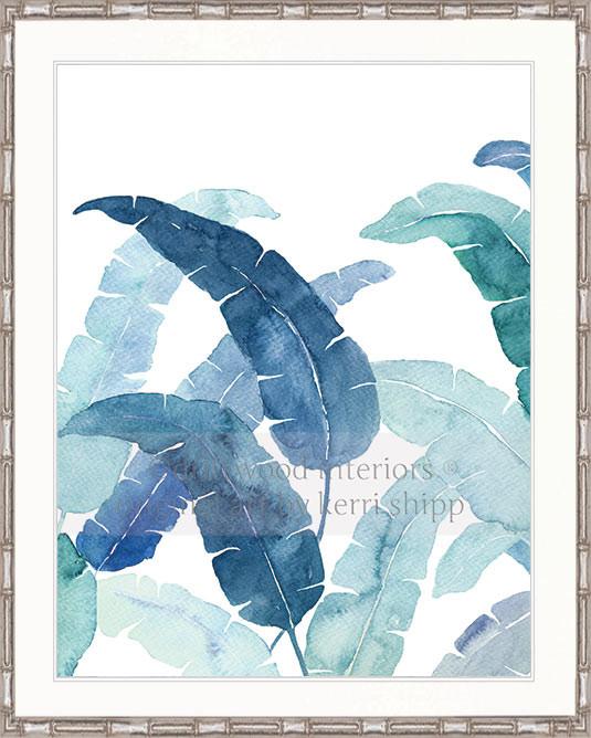 Banana Palm Leaf IV in Blue - Driftwood Interiors
