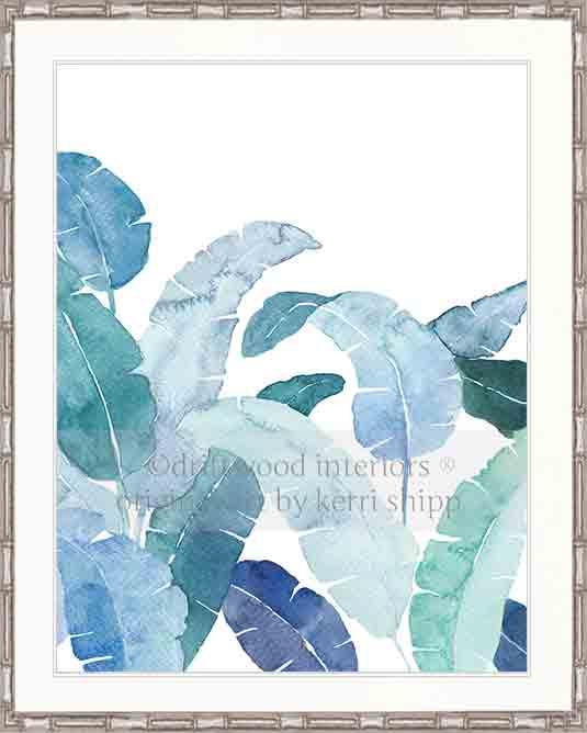 Banana Palm Leaf V in Blue - Driftwood Interiors
