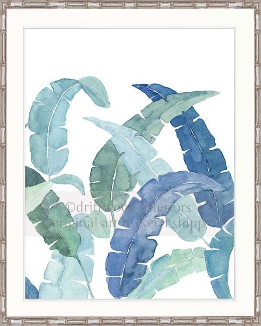 Banana Palm Leaf VI in Blue - Driftwood Interiors