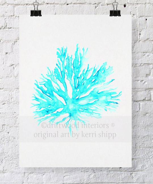 Sea Coral II in Turquoise - Driftwood Interiors