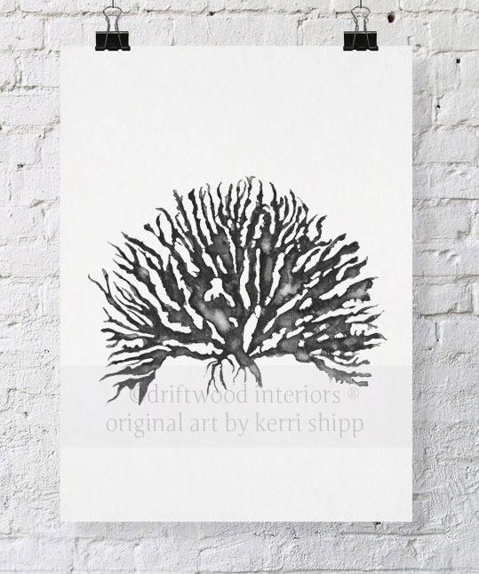 Sea Coral IV in Charcoal - Driftwood Interiors