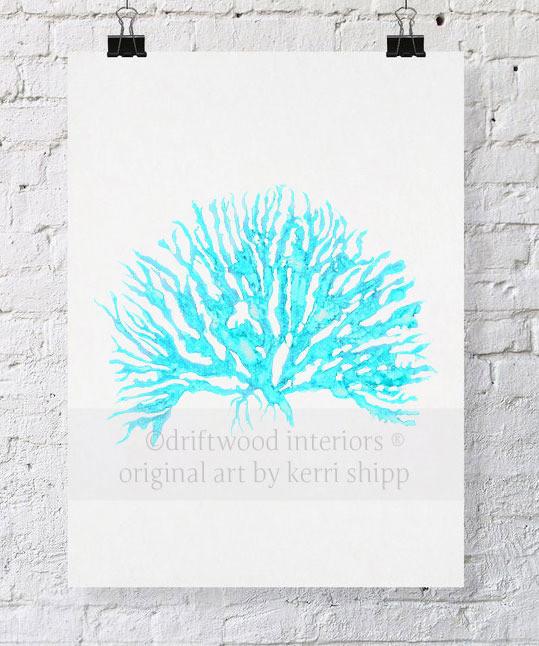 Sea Coral IV in Turquoise - Driftwood Interiors