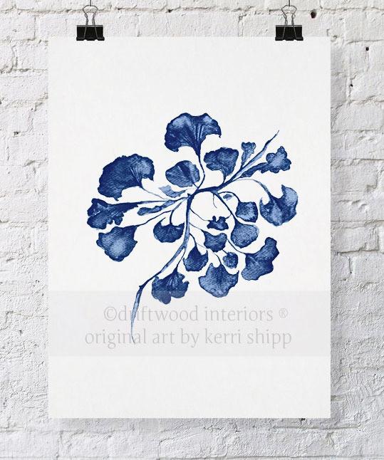 Sea Fan IV in Denim - Driftwood Interiors