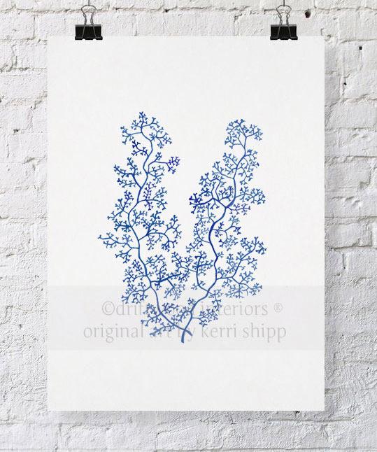 Sea Fern II in Denim - Driftwood Interiors