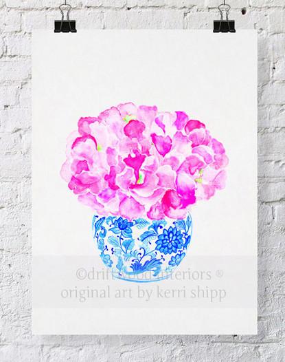 Sweet Peas in Vintage Blue - Driftwood Interiors