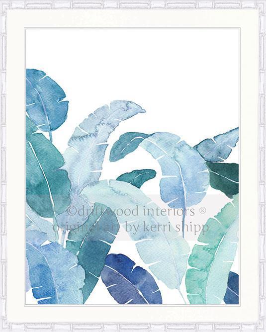 Banana Palm Leaf V in Blue - Driftwood Interiors
