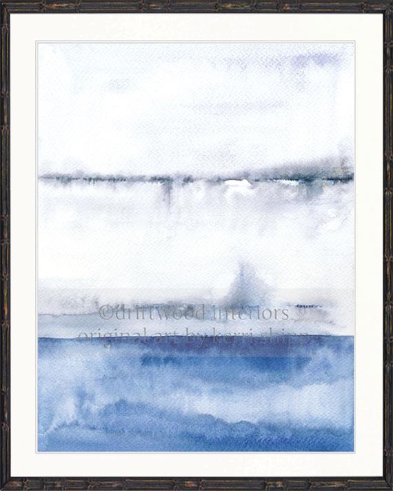 Abstract wall art print in black bamboo frame Kerri Shipp Driftwood Interiors 