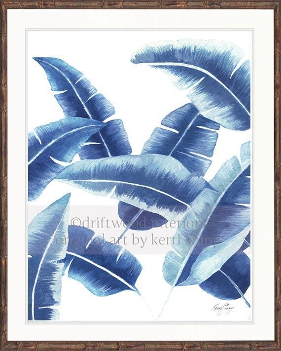 Banana Leaf II in Blue - Driftwood Interiors