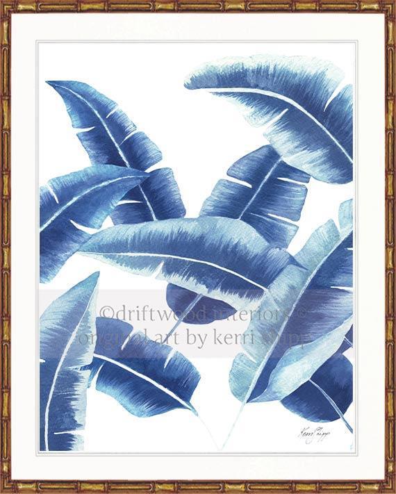 Banana Leaf II in Blue - Driftwood Interiors