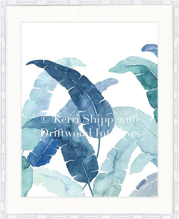 Banana Palm Leaf IV in Blue - Driftwood Interiors