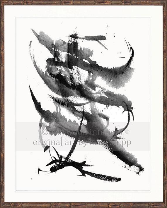 Black and White Abstract Print | Monochrome I - Driftwood Interiors