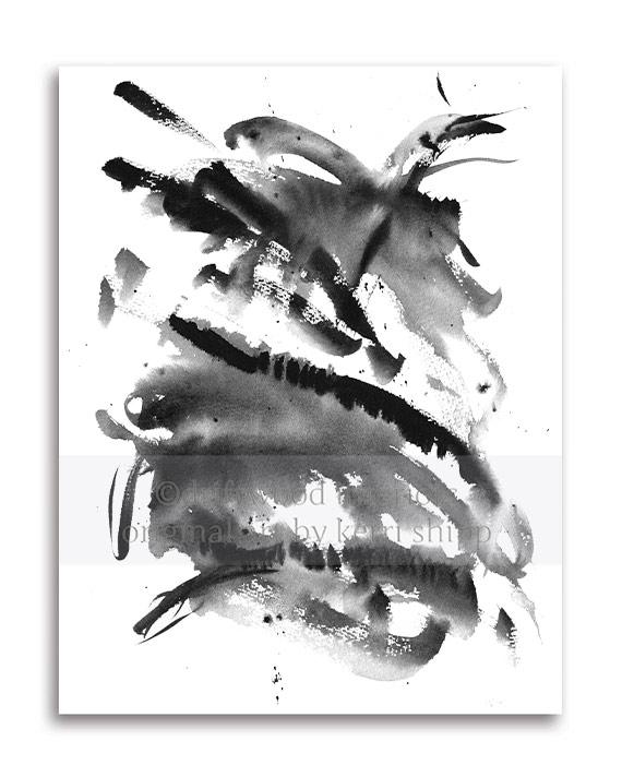 Black and White Abstract Print 'Monochrome II" - Driftwood Interiors